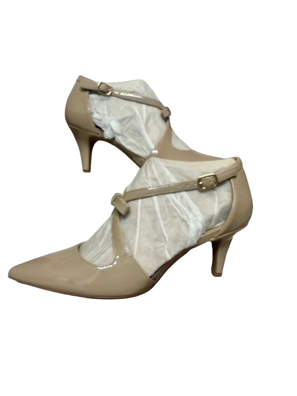 NIB Bandolino Women's Zeffer Strappy Bow Kitten Heel Pumps Size 6.5